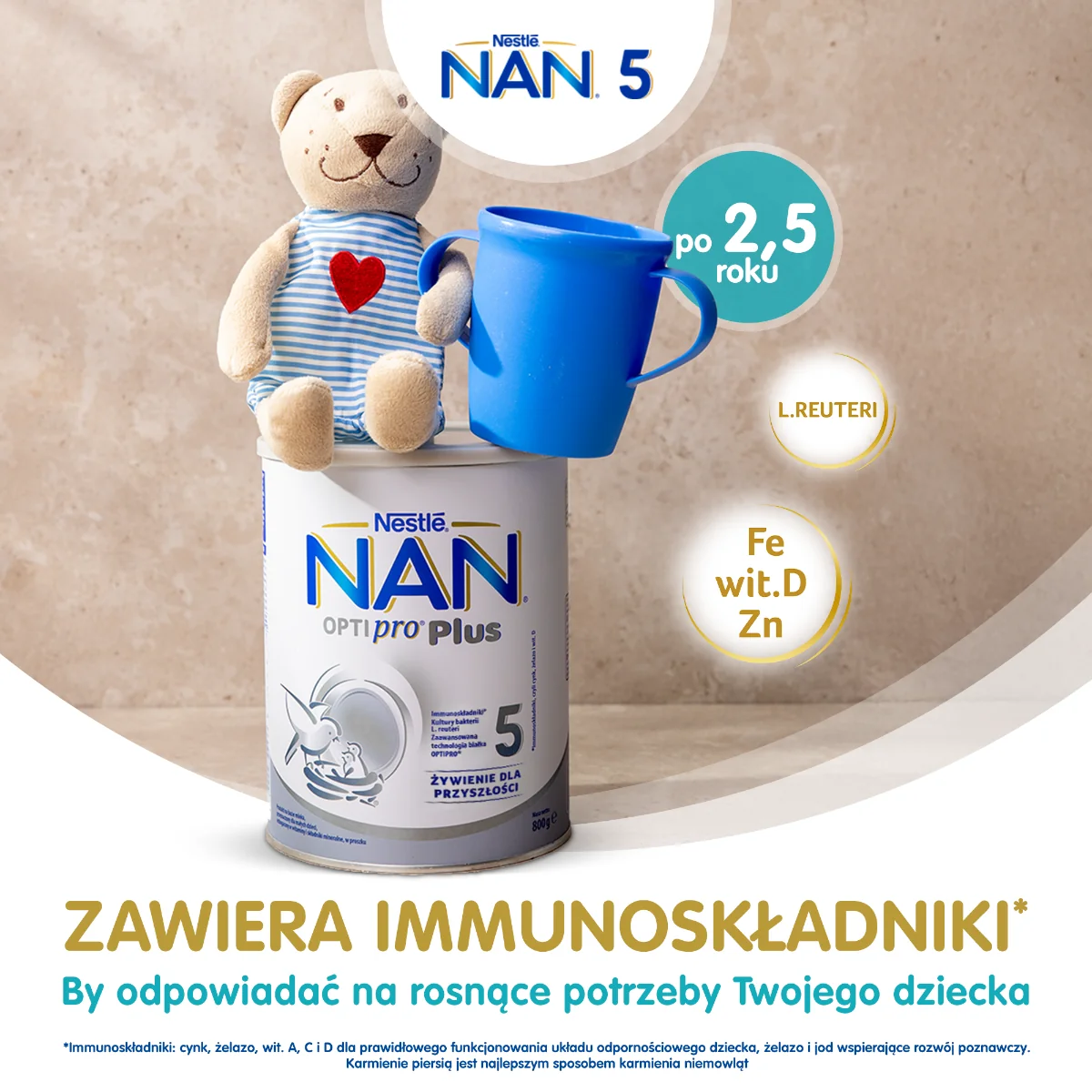 NAN Optipro Plus 5 mleko modyfikowane, proszek 800g