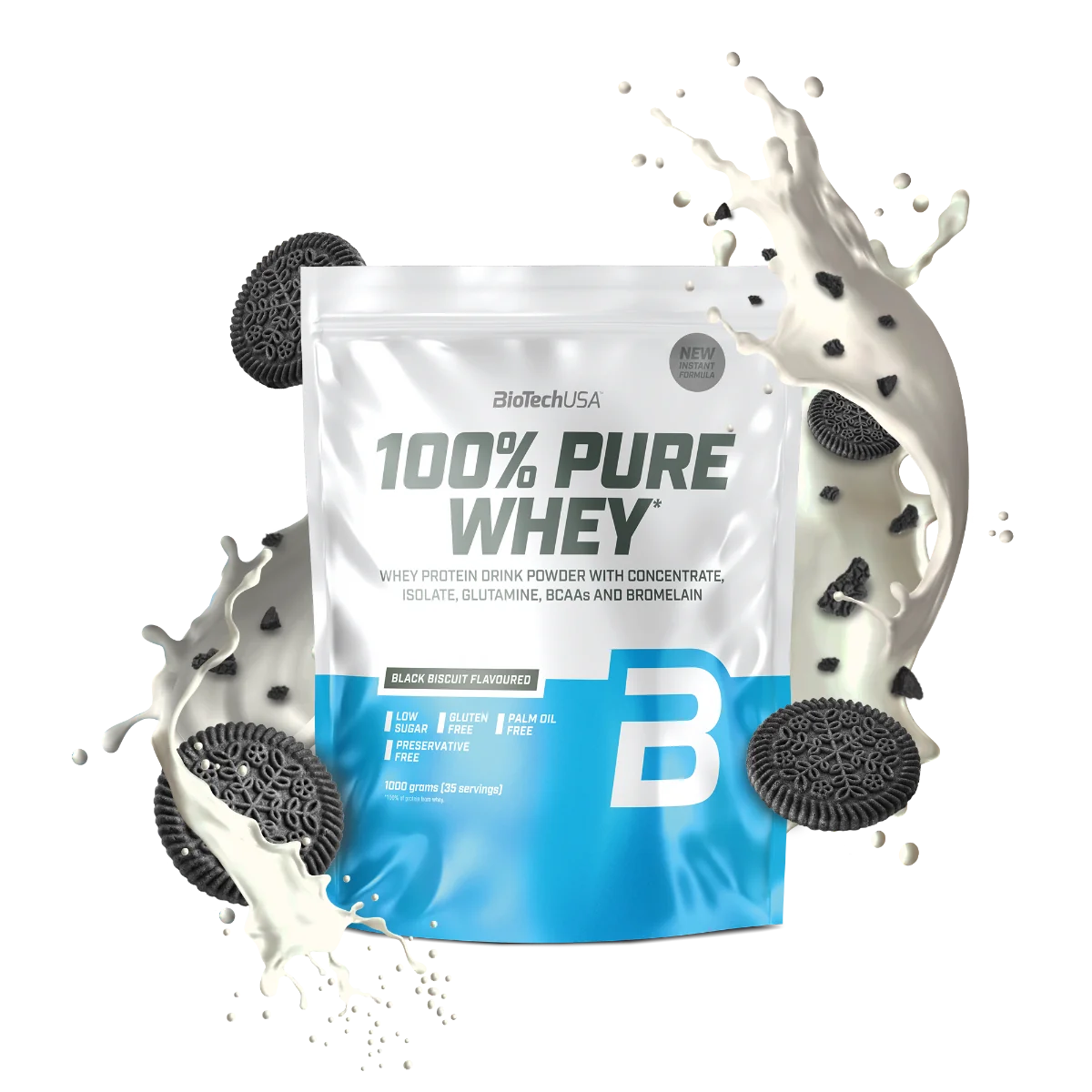 BioTechUSA 100% Pure Whey o smaku black biscuit, proszek 1000 g