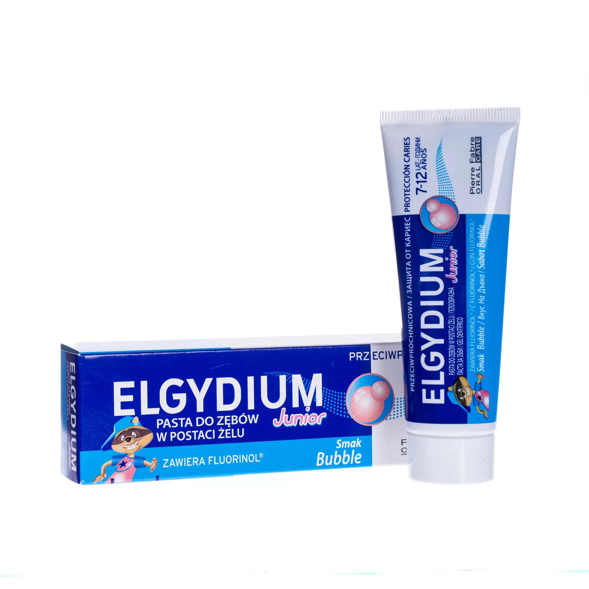 Elgydium Junior, przeciwpróchnicowa pasta do zębów 7-12 lat,, smak Bubble, 50 ml 