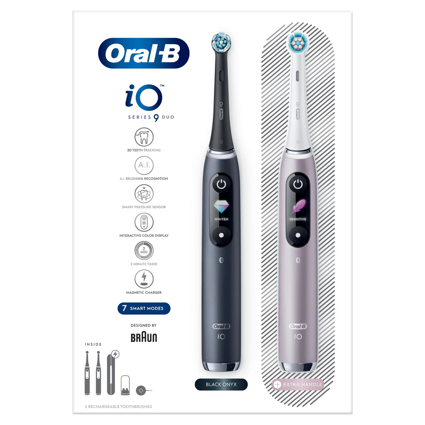 Oral-B iO Series 9 Duo Black Onyx i Rose Quartz szczoteczka elektryczna, 2 sztuki