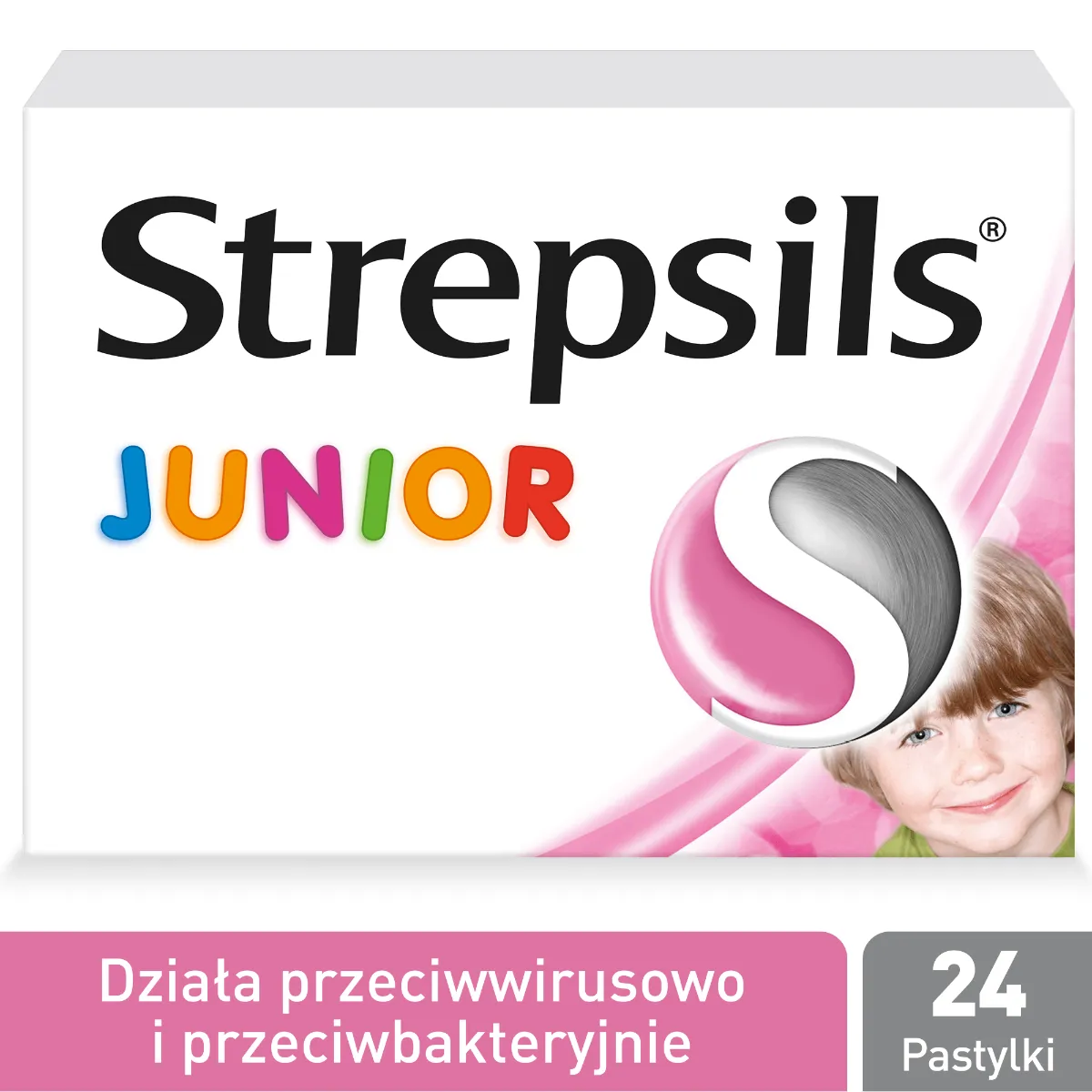 Strepsils Junior 1,2 mg + 0,6 mg - 24 pastylki twarde(do ssania) 