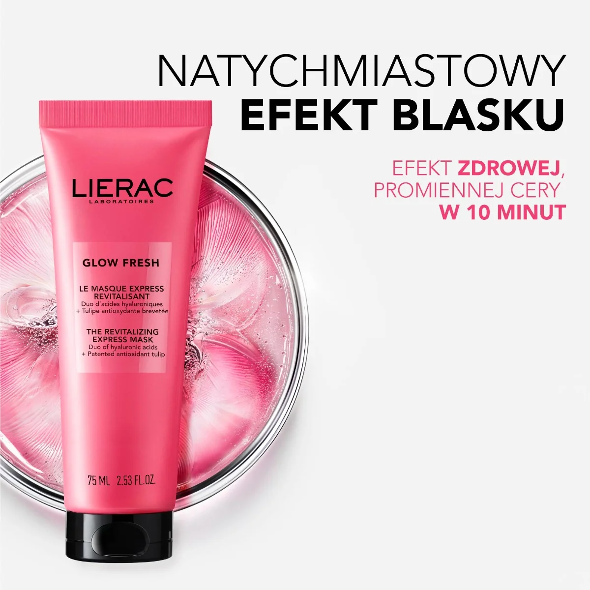 Lierac Glow Fresh ekspresowa maska rewitalizująca, 75 ml