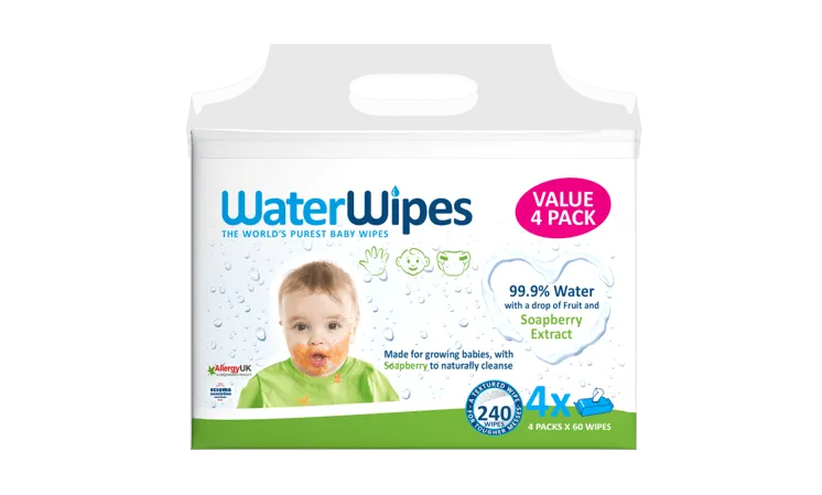 WaterWipes, chusteczki nasączone czystą wodą Soapberry, 4-pack,  240 sztuk