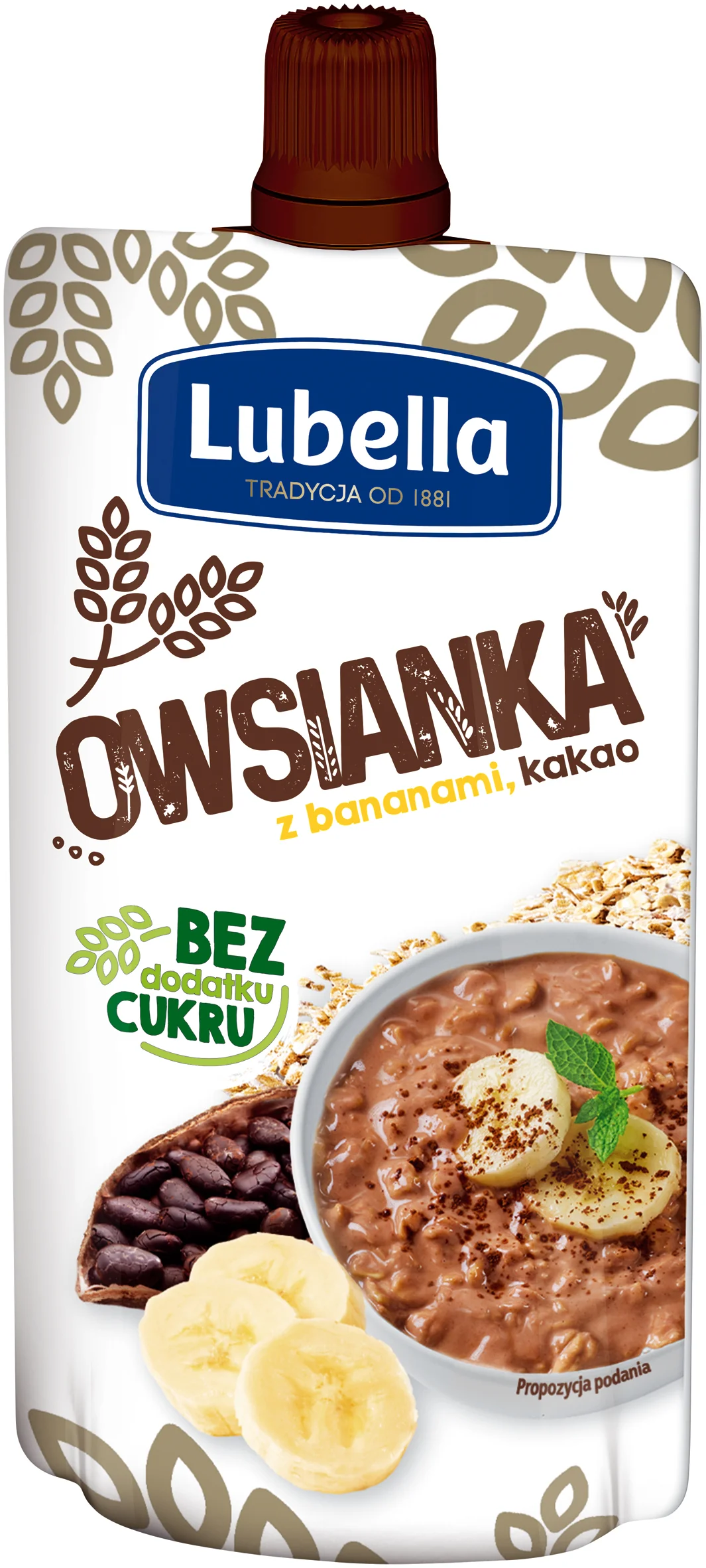 Lubella owsianka z bananami i kakao, 100 g