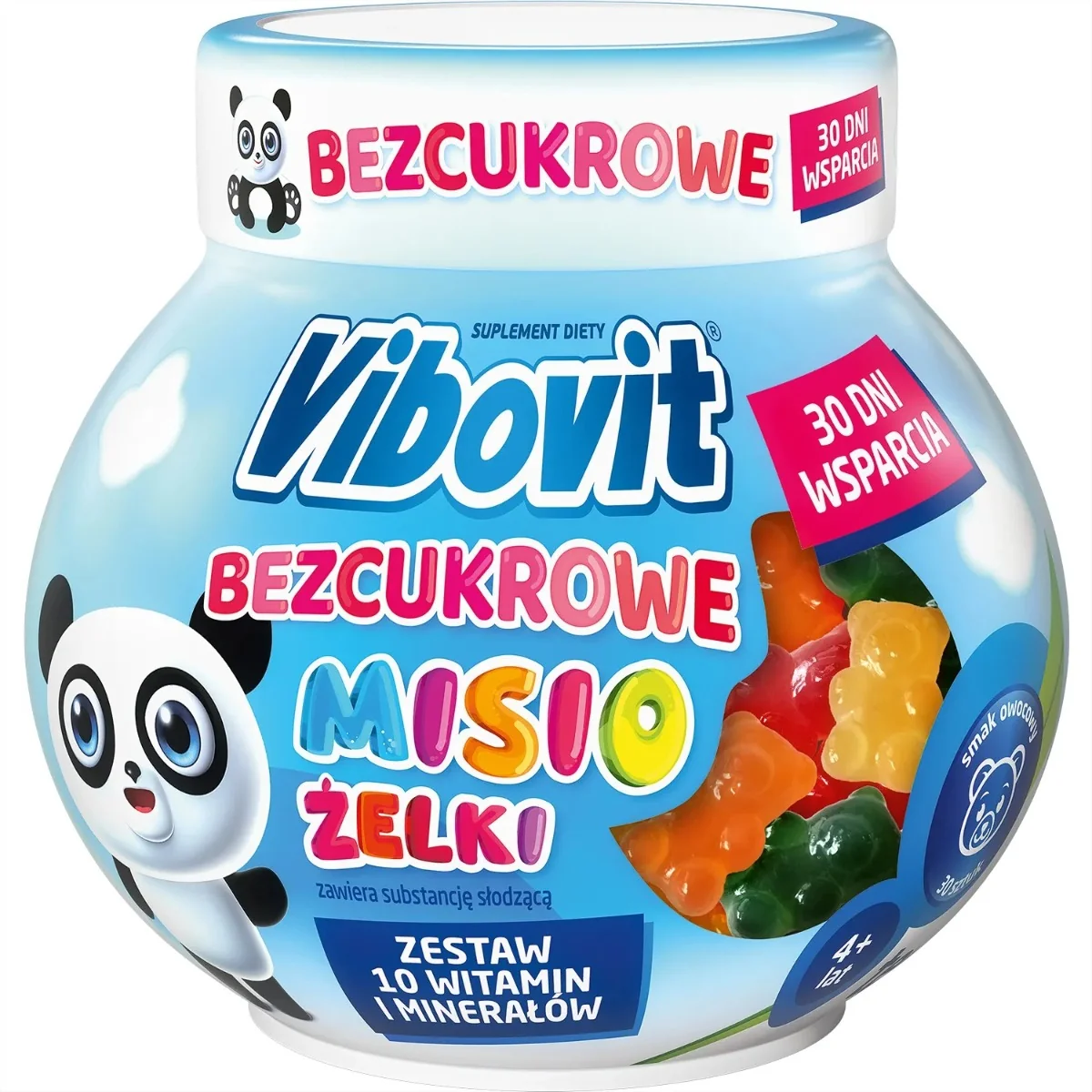 Vibovit bezcukrowe misio żelki smak owocowy, 30 sztuk