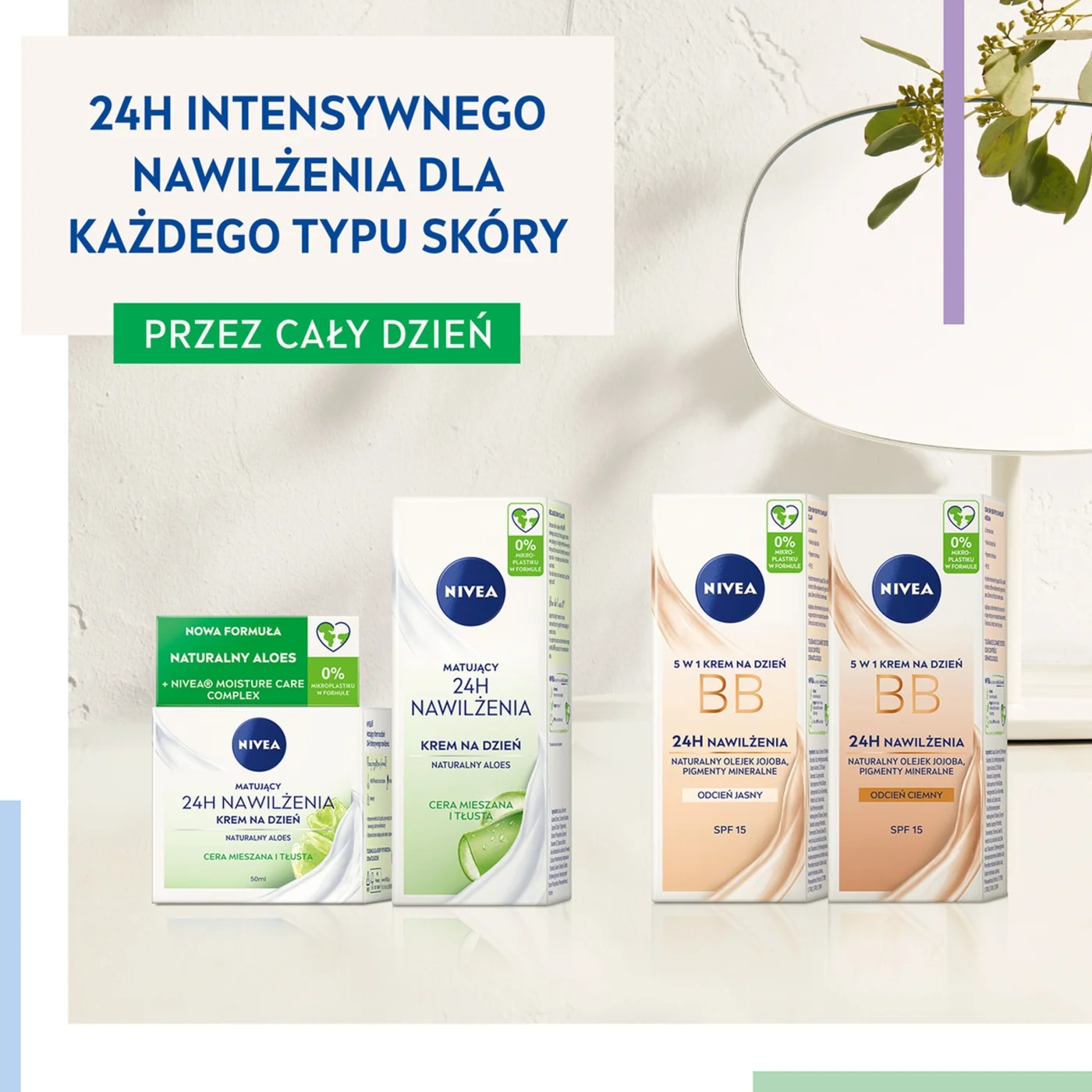 Nivea 24H Nawilżenia matujący krem na dzień, 50 ml