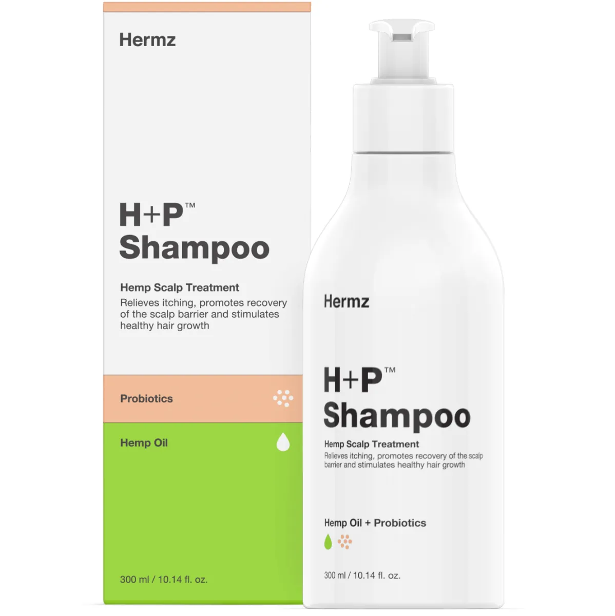 H+P Shampoo, szampon konopny z CBD i probiotykami, 300 ml