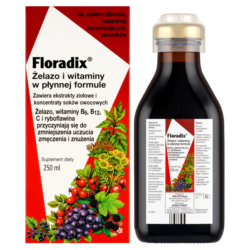 Floradix żelazo i witaminy, płyn, 250 ml