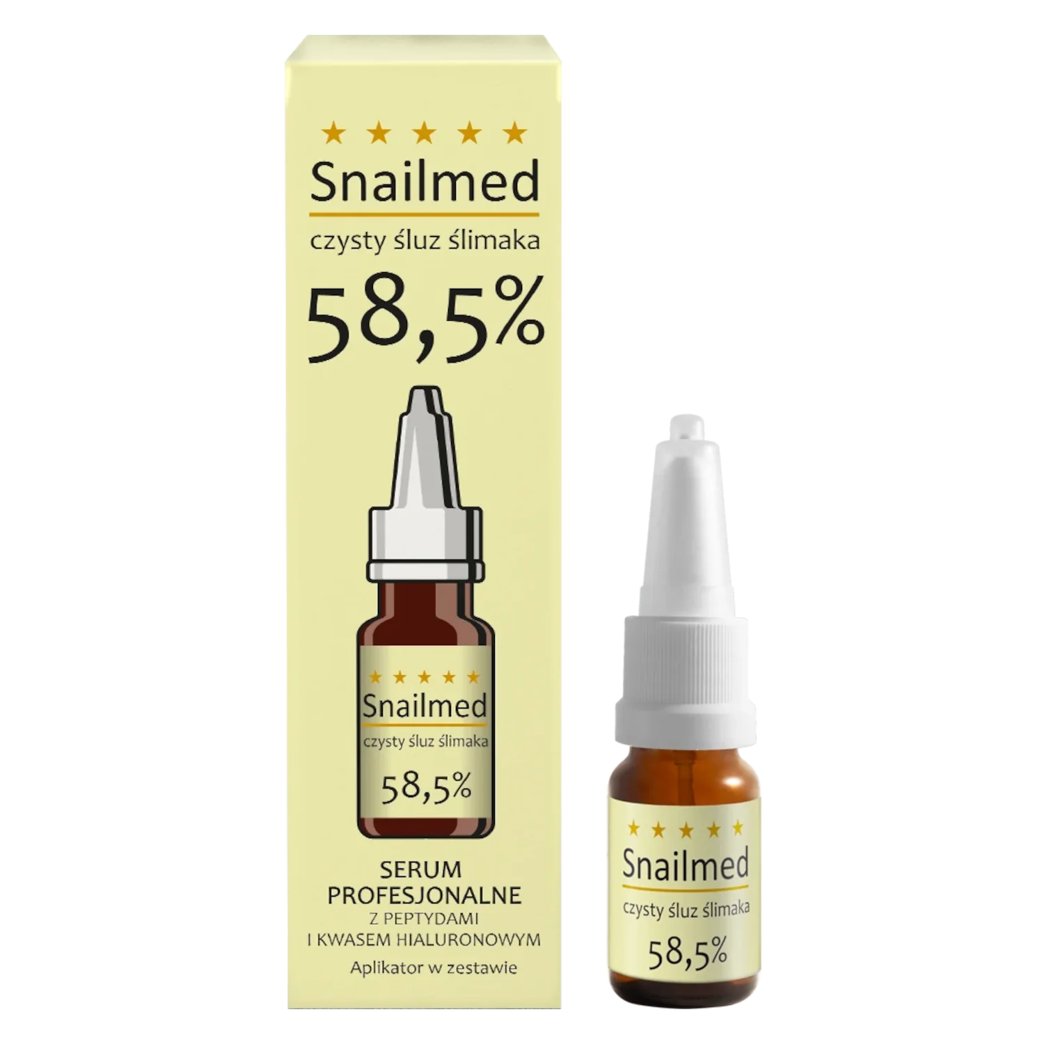 Snailmed serum profesjonalne ze śluzem ślimaka, peptydami i kwasem hialuronowym, ampułka 8 ml