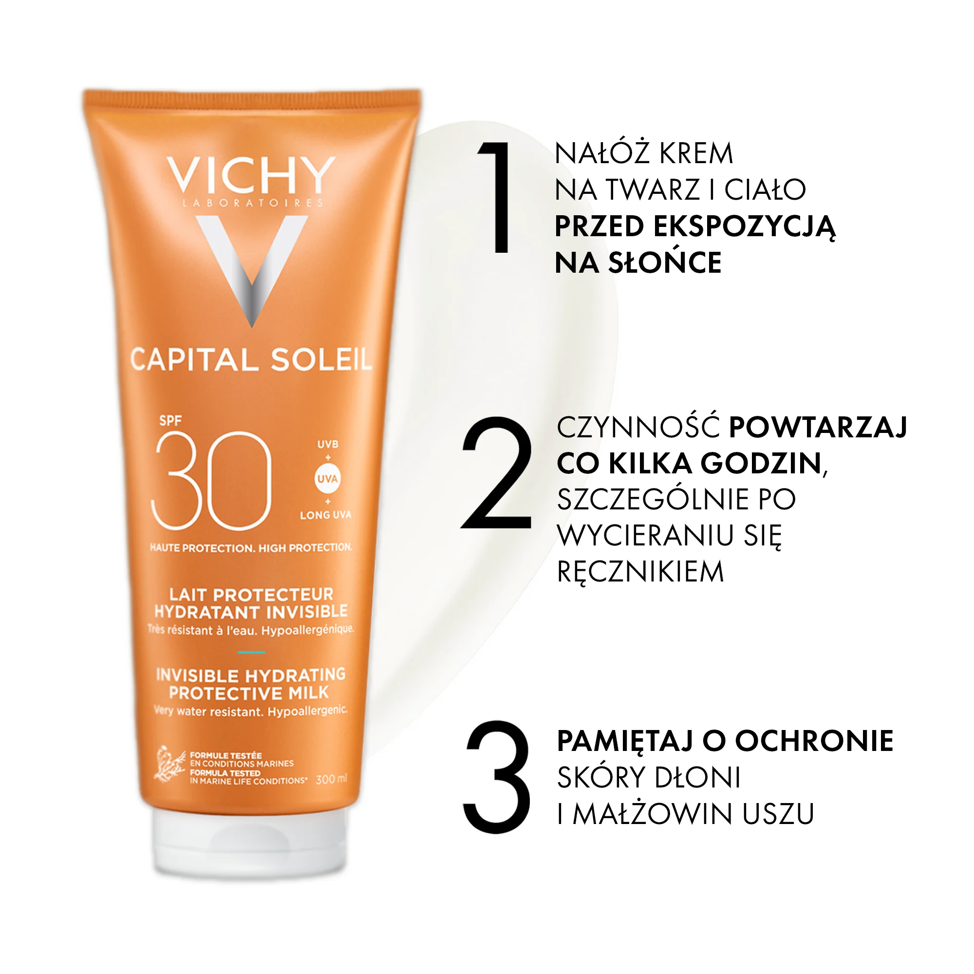 Vichy Idéal Soleil ochronne mleczko do twarzy i ciała SPF 30, 300 ml