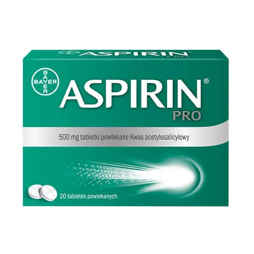 Aspirin Pro, 500 mg, 20 tabletek powlekanych 