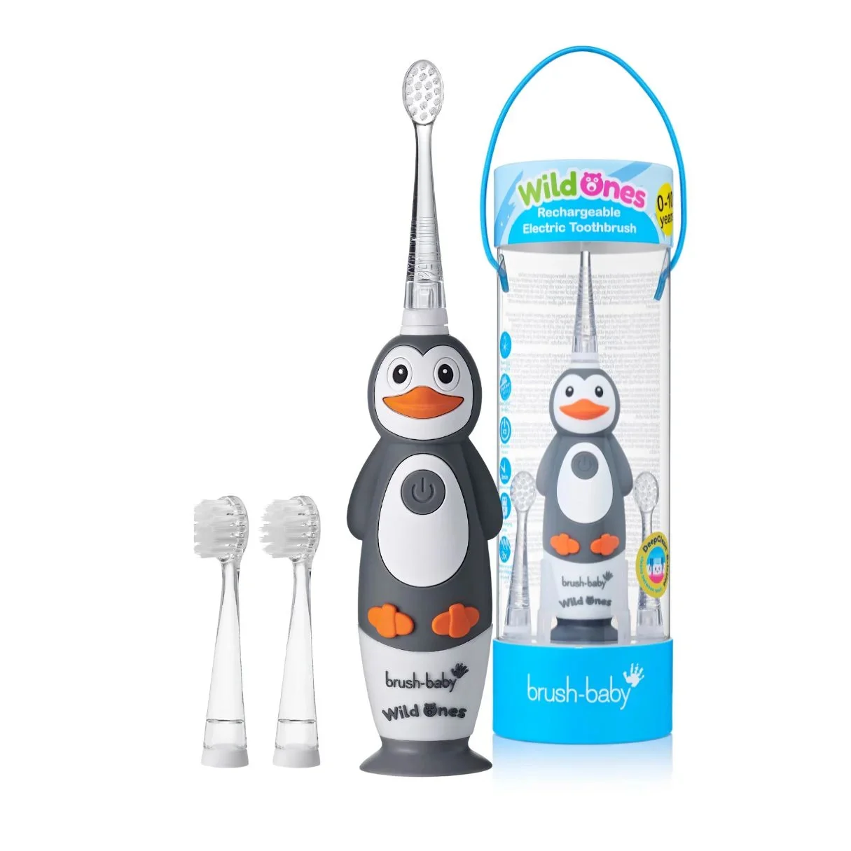 Brush-Baby WildOnes szczoteczka soniczna dla dzieci 0-10 lat Penguin, 1 sztuka