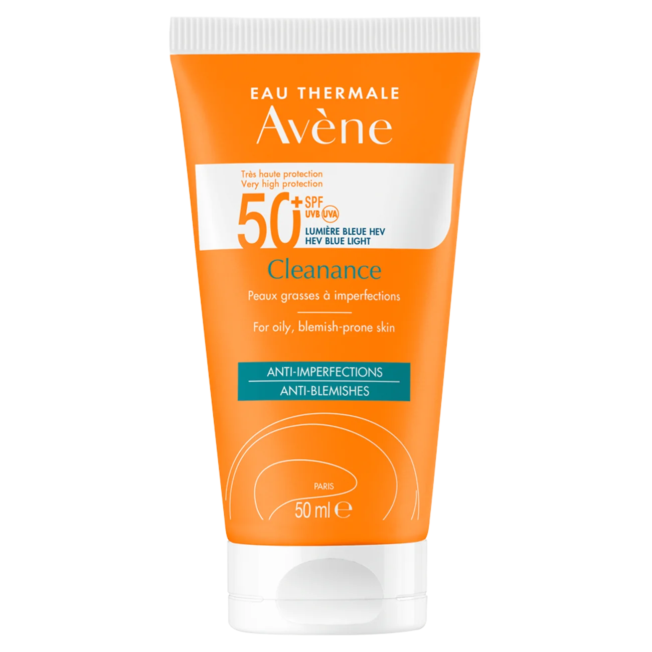 Avene Eau Thermale Cleanance krem ochronny do twarzy, skóra tłusta i skłonna do niedoskonałości SPF 50+, 50 ml