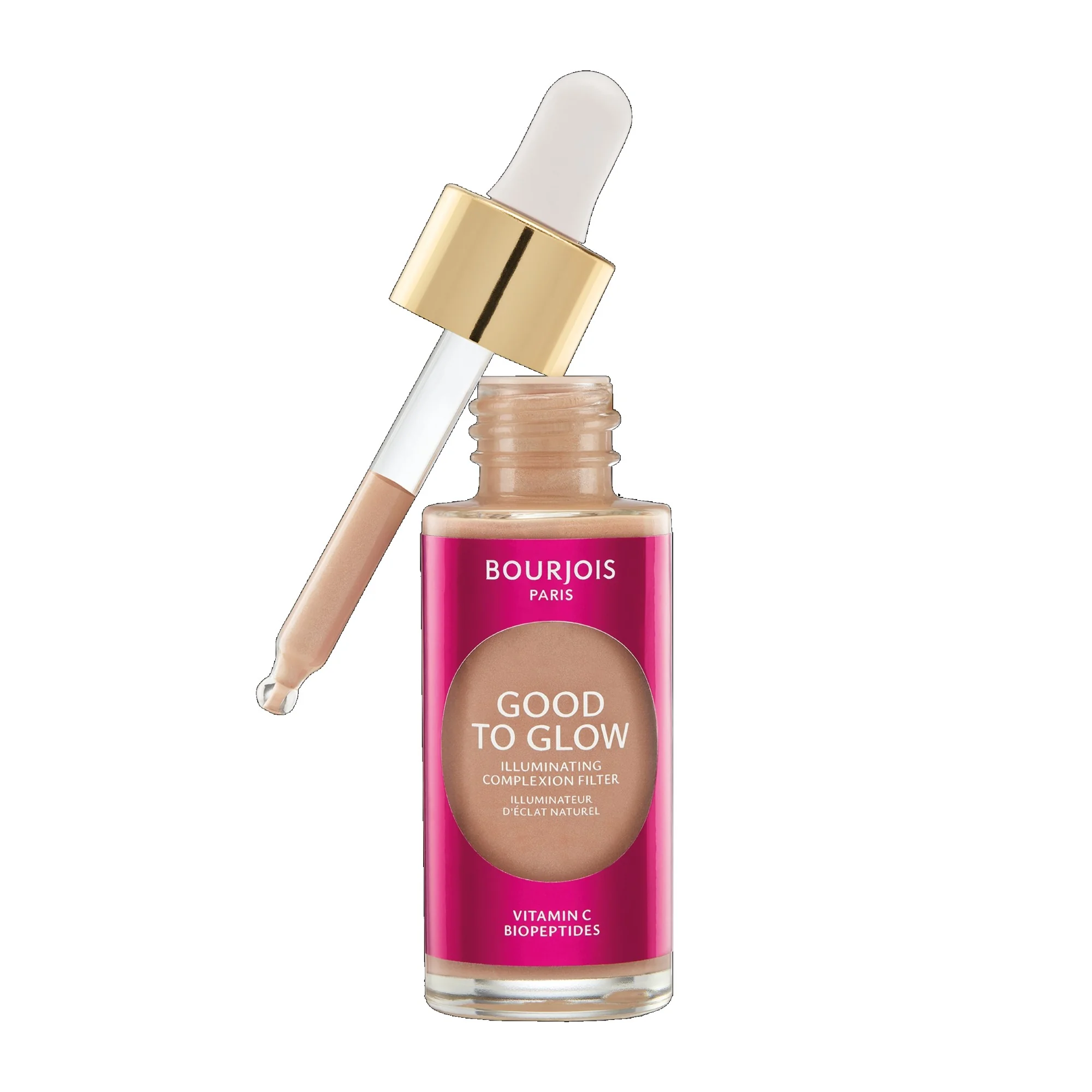 Bourjois Good To Glow multifunkcyjny rozświetlacz, podkład, baza 3w1 do twarzy, 04 Light Medium, 30 ml