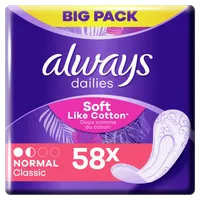 Always Dailies Classic Soft Like Cotton Normal wkładki higieniczne, 58 szt.
