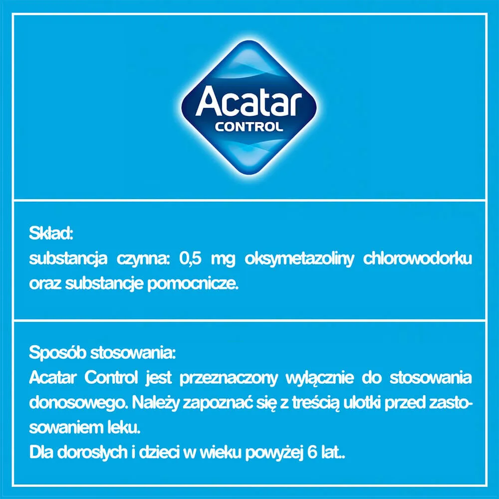 Acatar control udrożnia nos, aerozol do nosa, roztwór, 15ml 