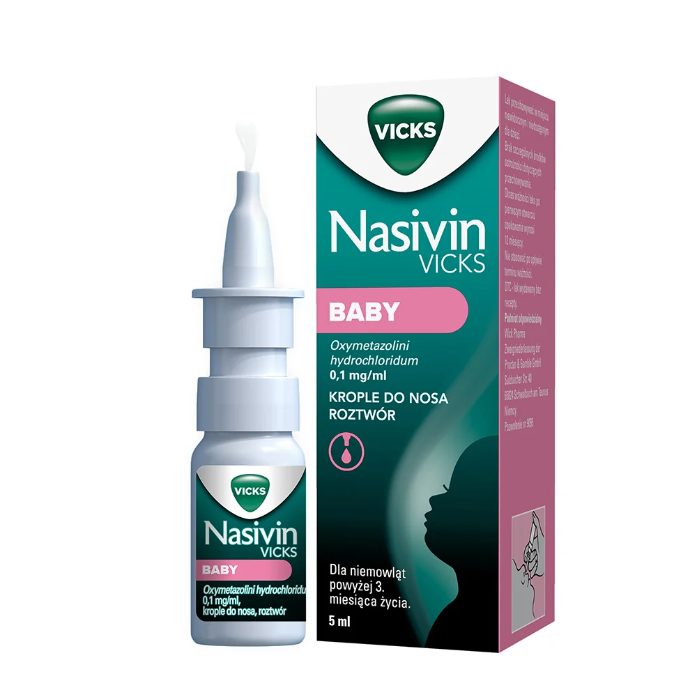 Nasivin Vicks Baby 1 mg/ml, krople do nosa, roztwór, 5 ml