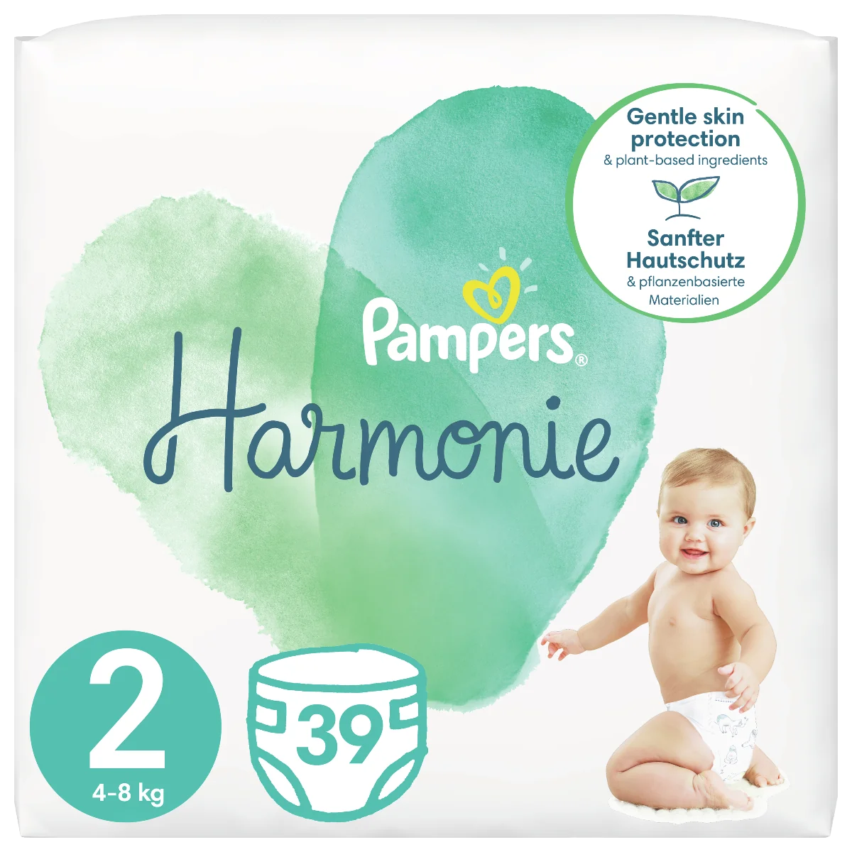 Pampers Harmonie Mini pieluszki jednorazowe rozmiar 2, 4-8 kg, 39 szt.