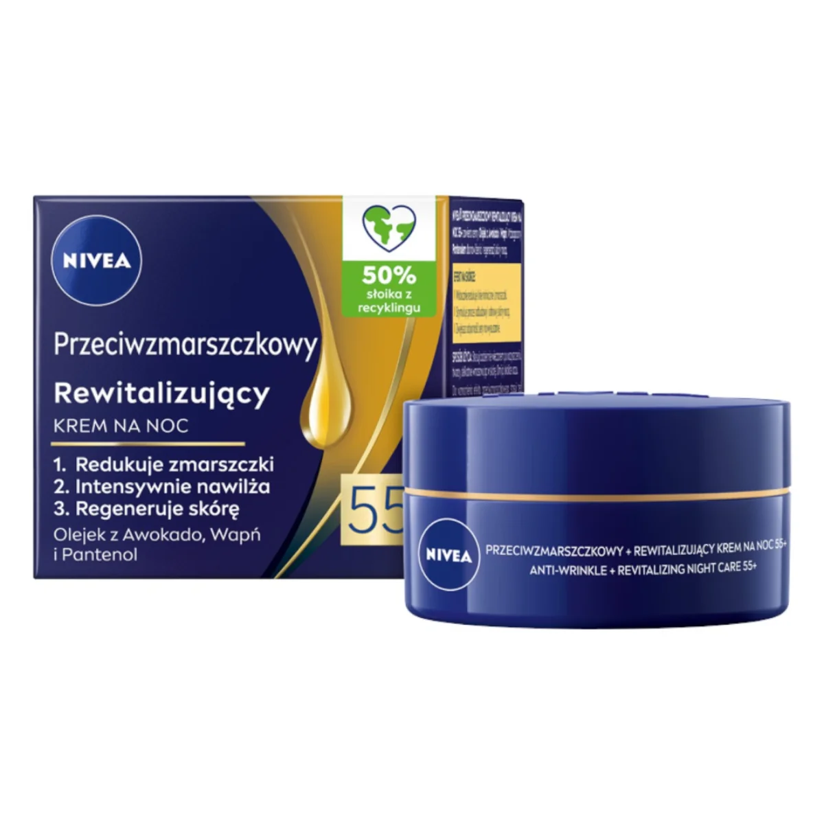 Nivea Przeciwzmarszczkowy + Modelujący Zestaw krem na noc 55+, 50 ml + krem na dzień 55+, 50 ml