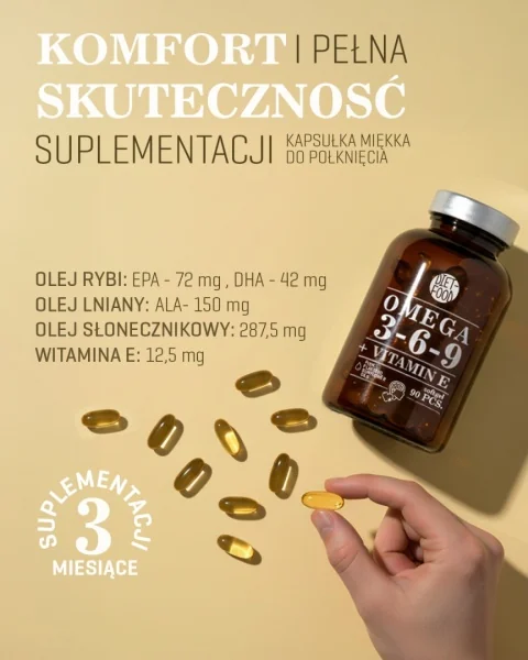 DIET-FOOD Omega 3-6-9 + Witamina E 90 kapsułek