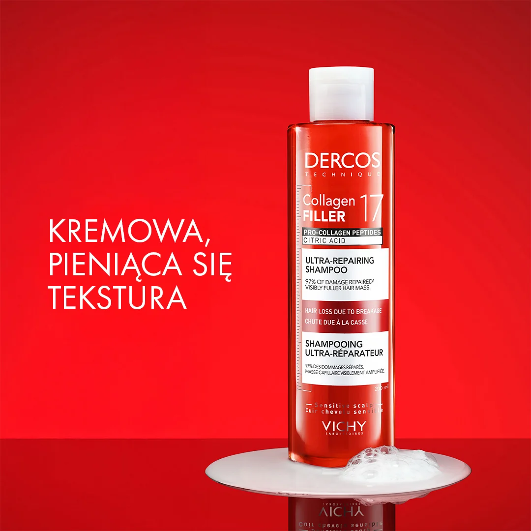 Vichy Dercos, Collagen 17 Filler szampon ultra-regenerujący, 200 ml