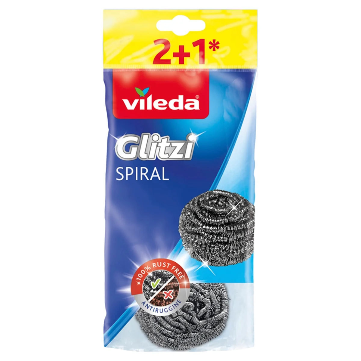 Vileda Glitzi Spiral zmywak stalowy, 3 sztuki