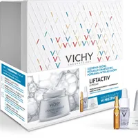 Vichy Zestaw Supreme, ujędrniający i przeciwzmarszczkowy krem na dzień, 50 ml + ampułka anti-ageing, 1,8 ml + skoncentrowane serum do twarzy i okolic oczu, 10 ml + ujędrniający i przeciwzmarszczkowy krem na noc, 15 ml