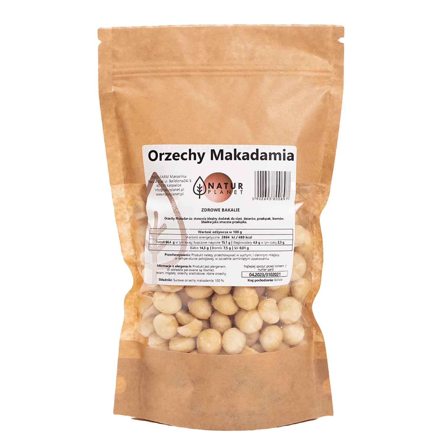 Natur Planet orzechy makadamia łuskane, 100 g