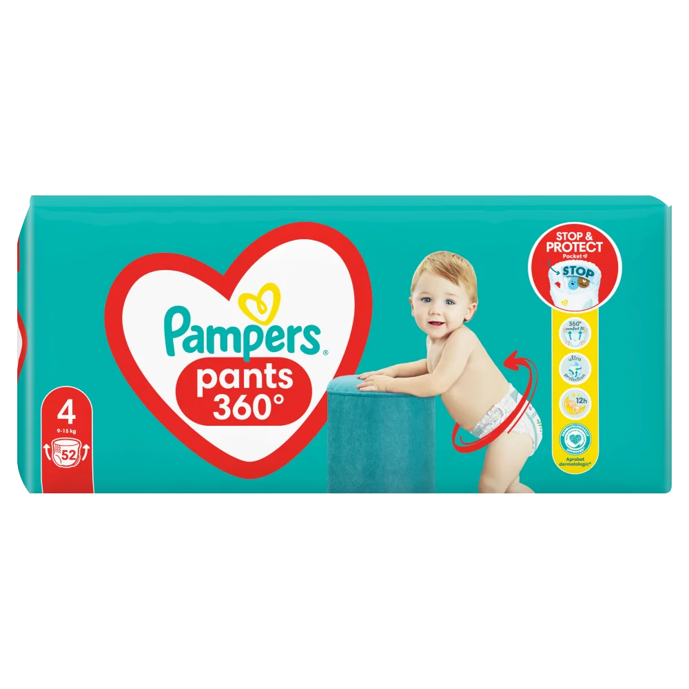 Pampers Pants 4 pieluchomajtki, 52 szt.
