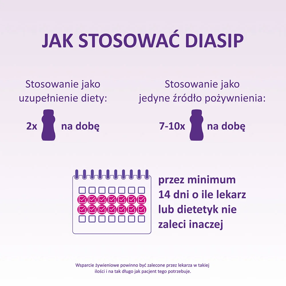 Diasip płyn o smaku waniliowym, 4 x 200 ml
