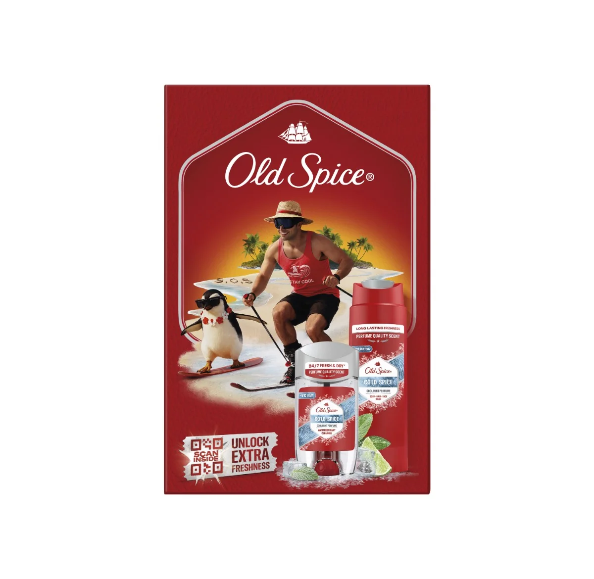 Old Spice Ski Zestaw antyperspirant w sztyfcie, 50 ml + żel pod prysznic, 250 ml