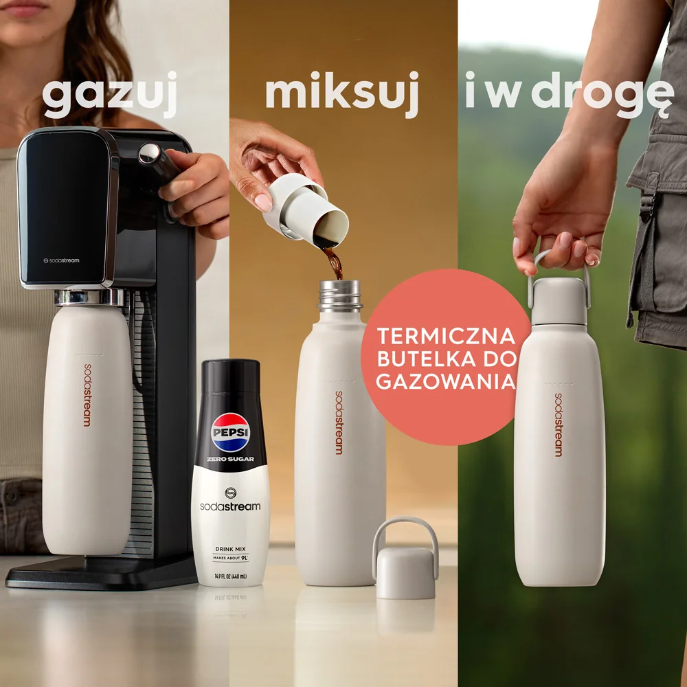 SodaStream Fizz&Go granatowa butelka termiczna do gazowania, 0,9 l
