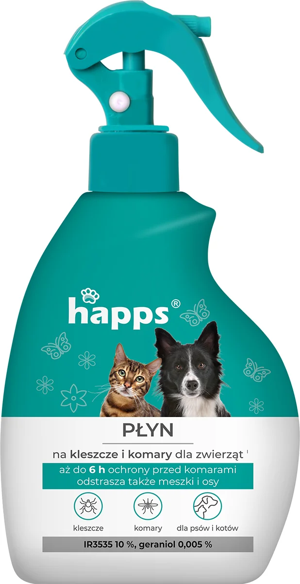 Happs płyn na kleszcze i komary dla zwierząt, 200 ml