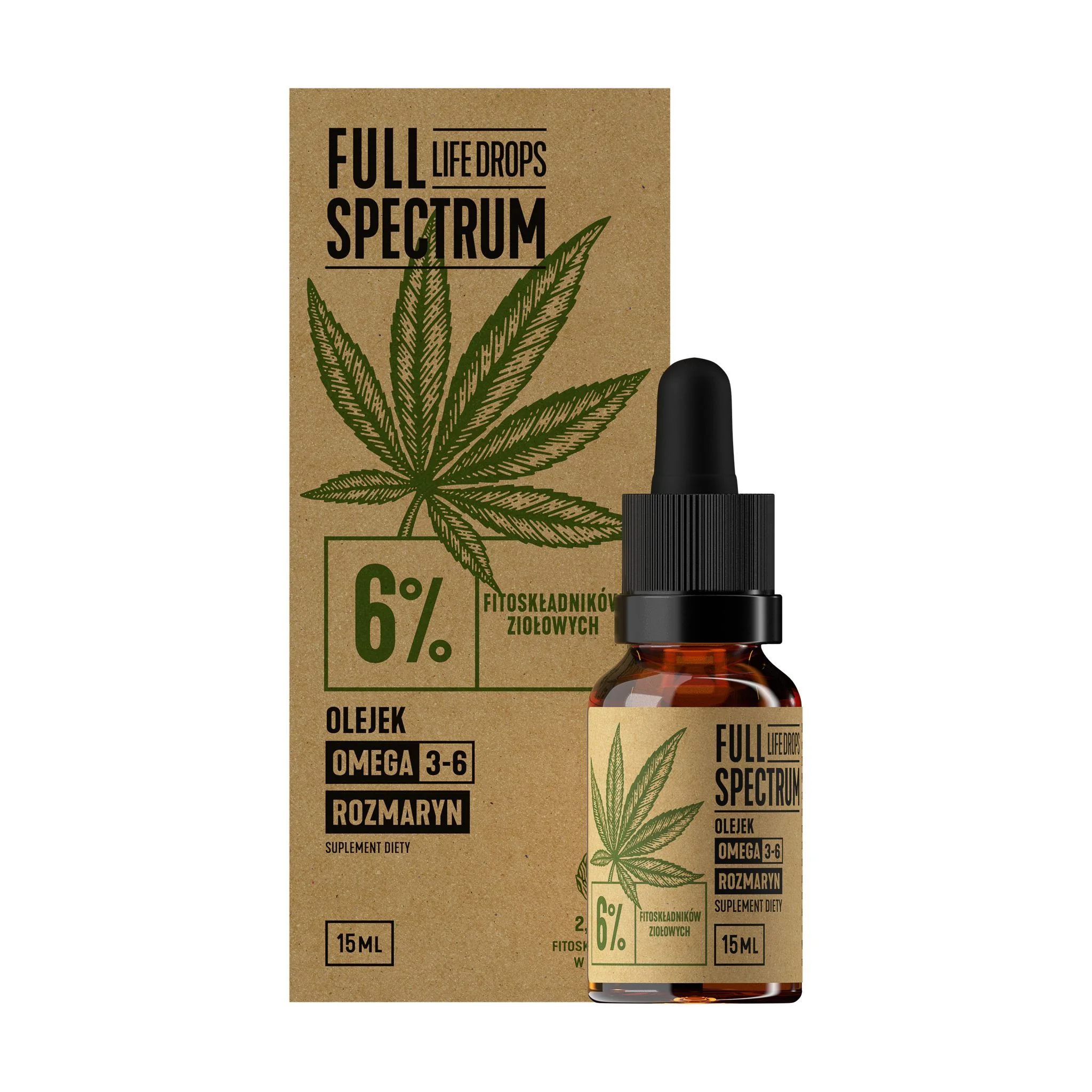 Full Spectrum Life Drops Olej konopny 6% CBD 15 ml