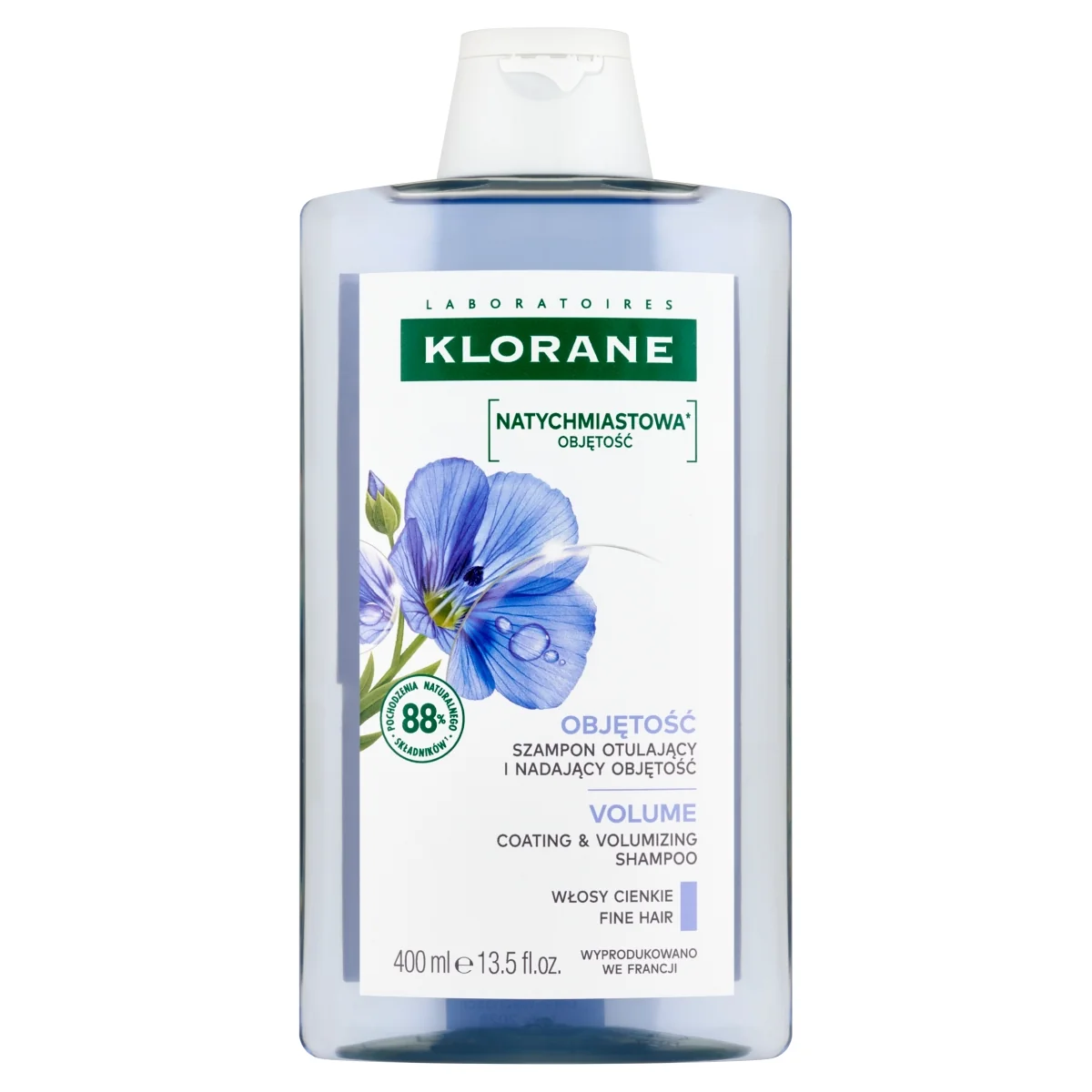 Klorane szampon otulający i nadający objętość, 400 ml