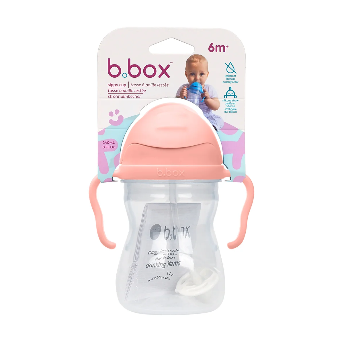 B.Box, bidon ze słomką, gelato tutti frutti, 240 ml