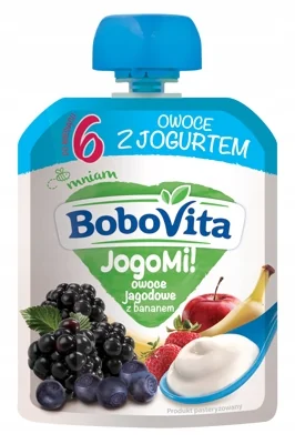 BoboVita JogoMi! Owoce jagodowe z bananem i jogurtem po 6 m-cu, 80g