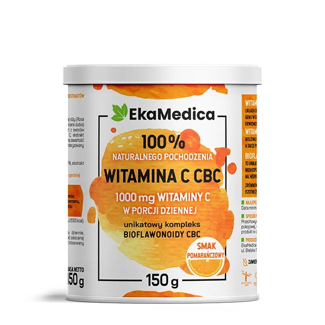 EkaMedica Witamina C CBC smak pomarańczowy, 150 g