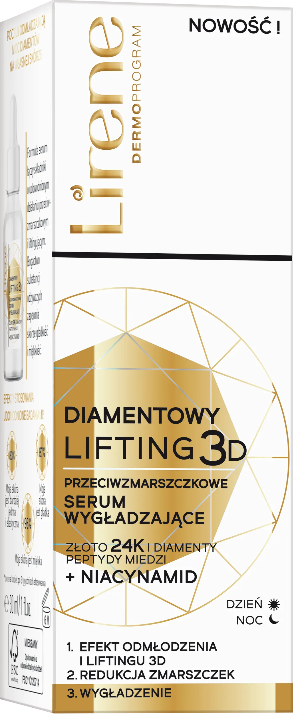 Lirene Diamentowy Lifting 3D przeciwzmarszczkowe serum wygładzające, 30 ml