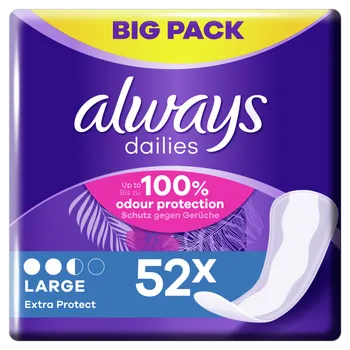 Always Dailies Extra Protect Large wkładki higieniczne, 52 szt. 