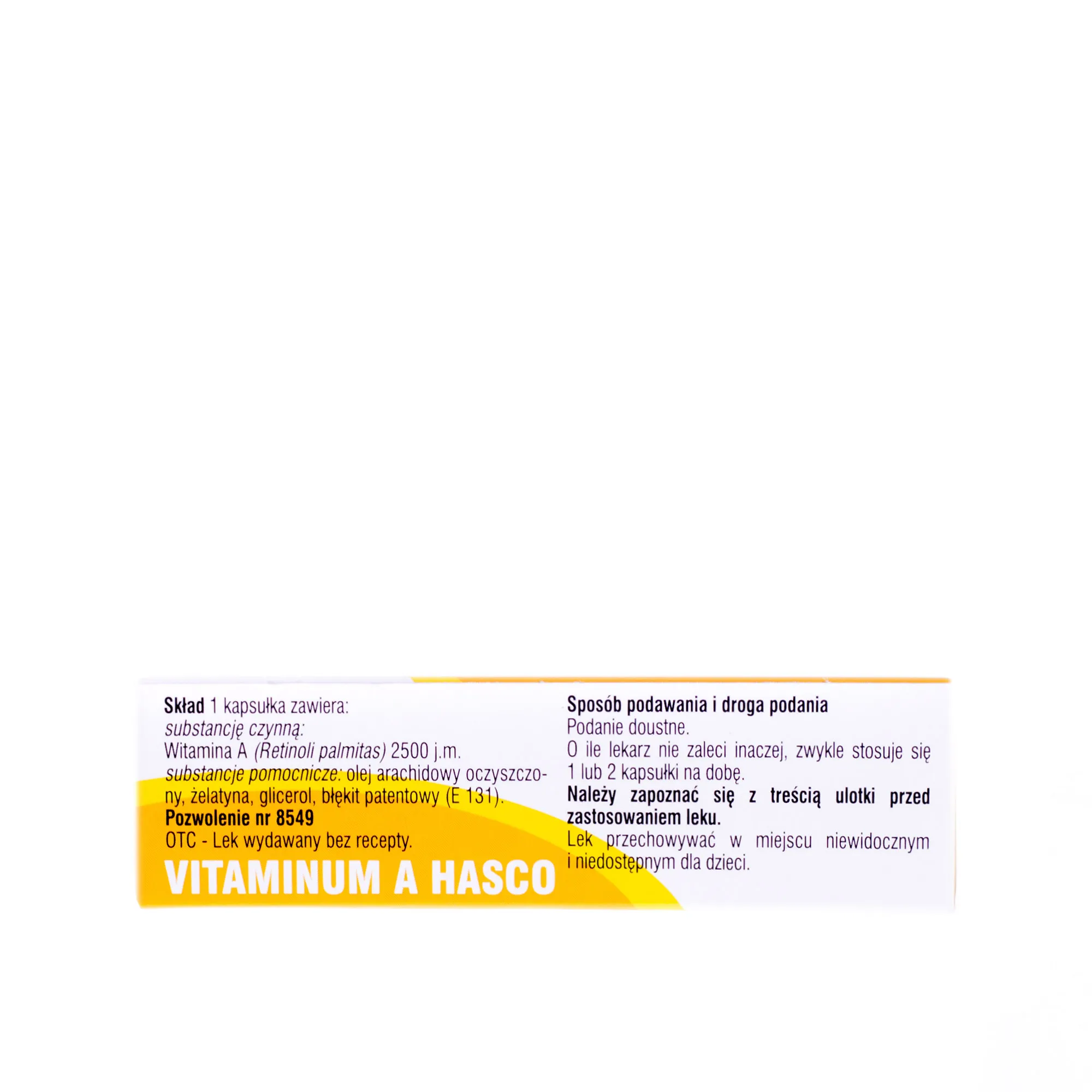 Vitaminum A Hasco 2500 j.m., 50 kapsułek miękkich 