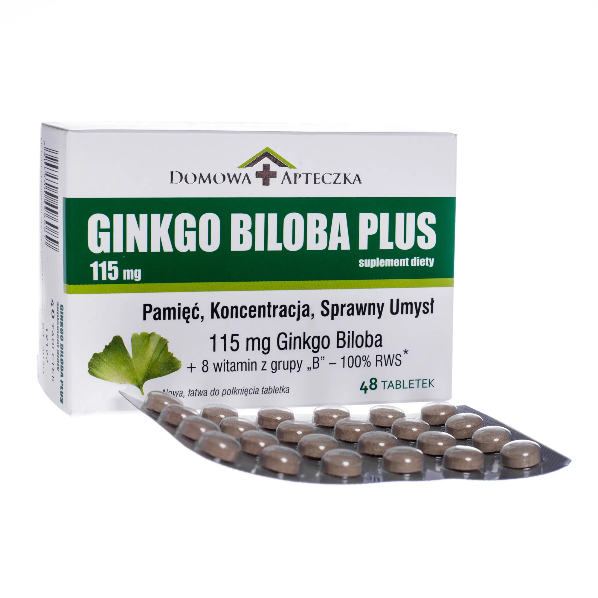 Ginkgo Biloba Plus, suplement diety, 48 tabletek 
