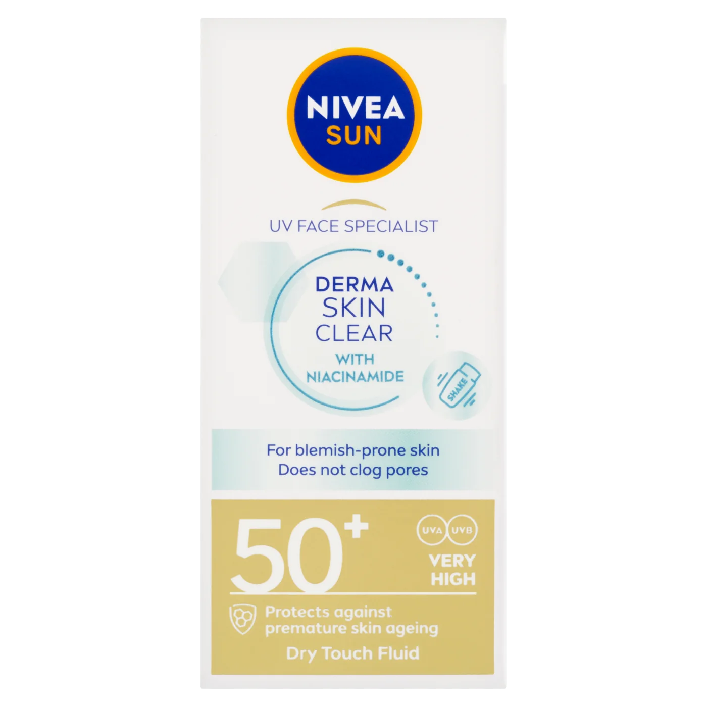 Nivea Sun Derma Skin Clear lekki krem do twarzy do opalania SPF 50+, 40 ml