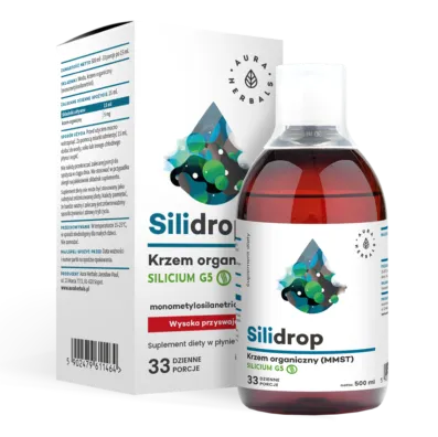 Aura Herbals, Silidrop, suplement diety, krzem organiczny (MMST) silicium G5, 500 ml