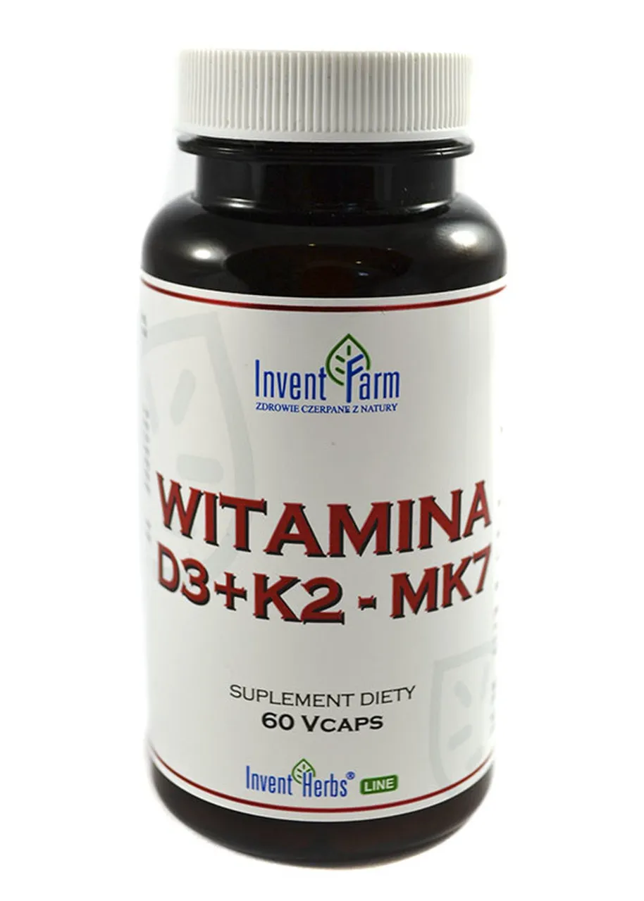 Invent Farm Witamina D3 + K2 MK7, suplement diety, 60 kapsułek