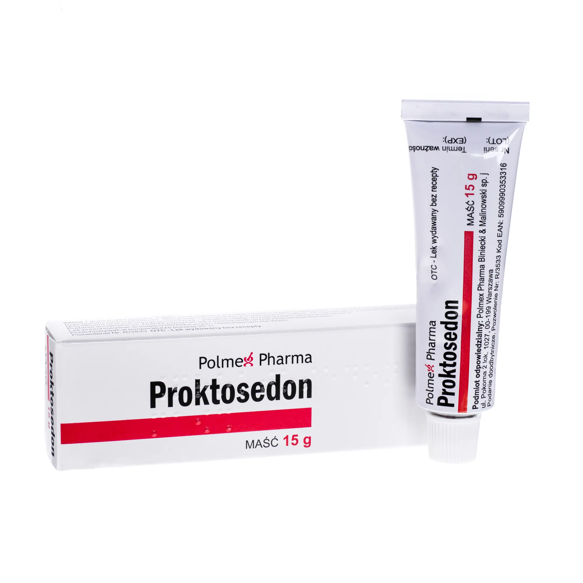 Proktosedon, 5 mg + 5 mg + 10 mg + 10 mg, maść, 15 g 