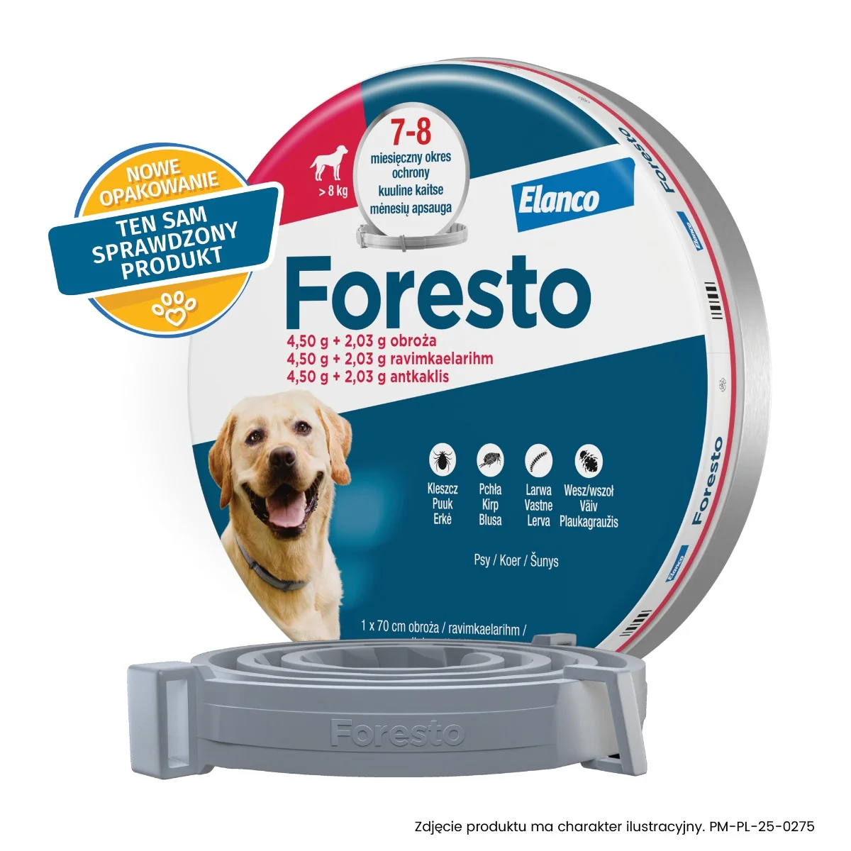 Foresto 4,50 g + 2,03 g obroża dla psów > 8 kg, 1 sztuka