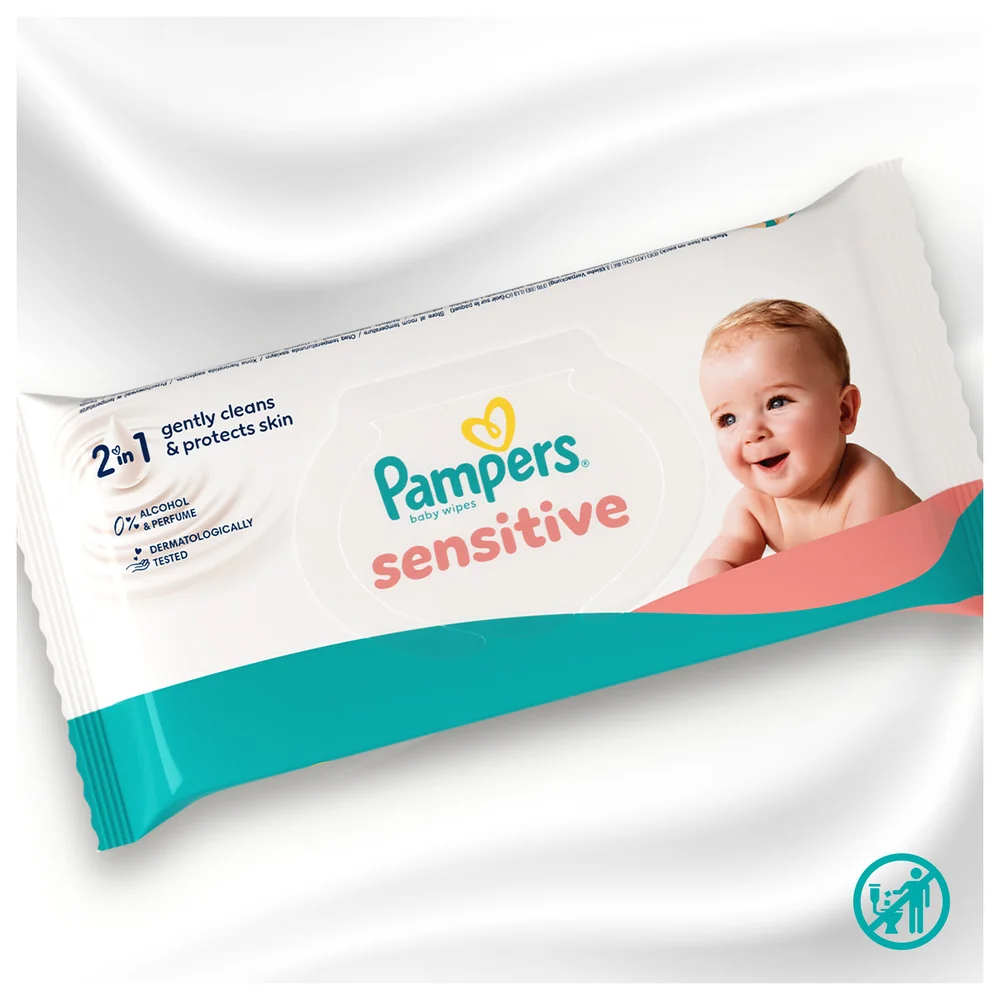 Pampers Sensitive chusteczki nawilżane dla dzieci, 12 x 80 sztuk