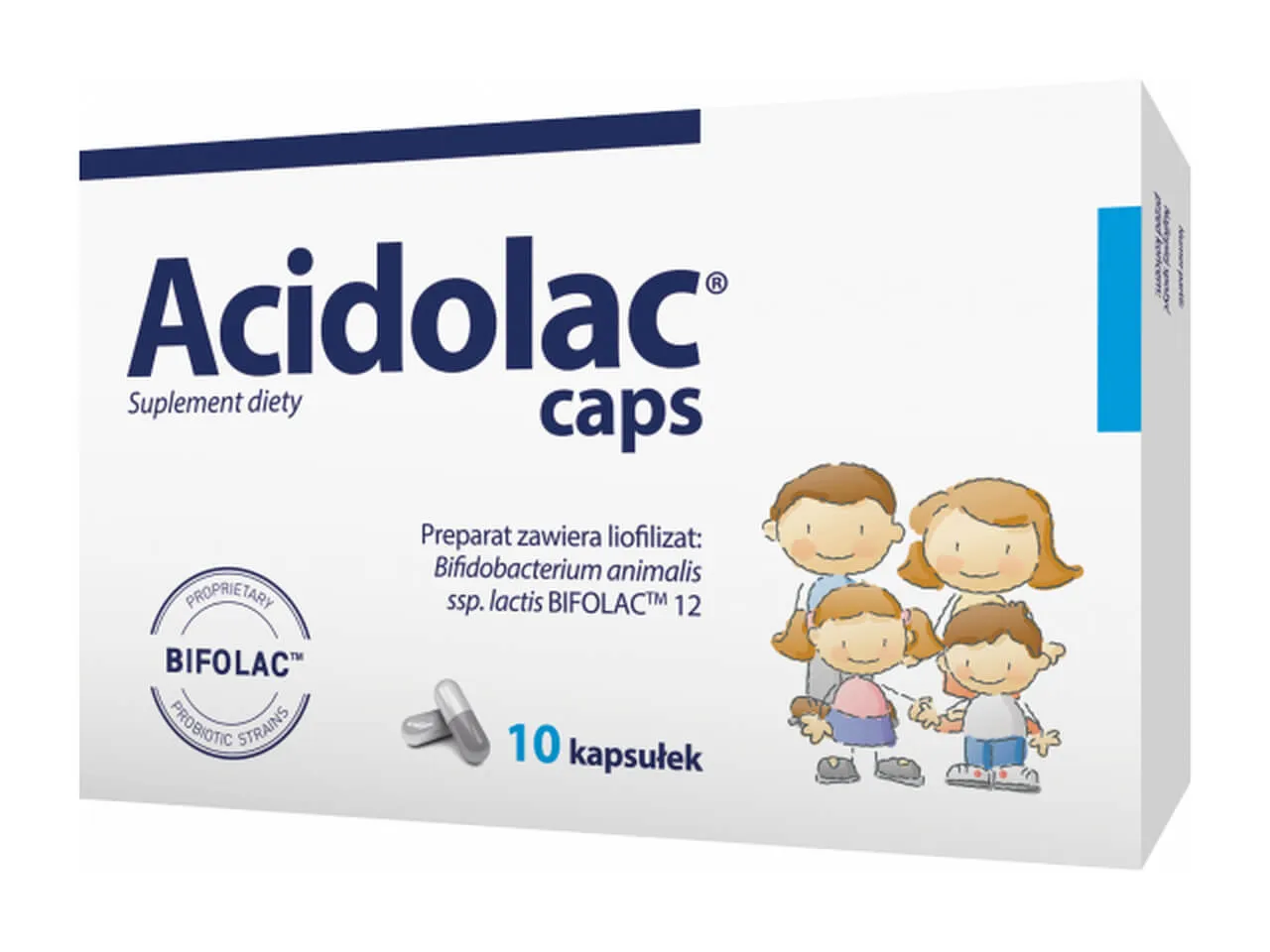 Acidolac Caps, suplement diety, 10 kapsułek. Data ważności 2022-09-30