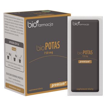 Biofarmacja bioPOTAS Premium naturalny potas 750 mg, 30 saszetek 